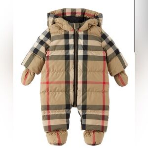 Burberry Tan and Red Plaid Kids Footie